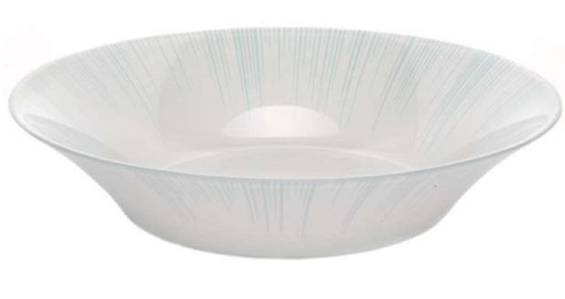 Тарелка 220 мм глуб Фокус голубая 10335 